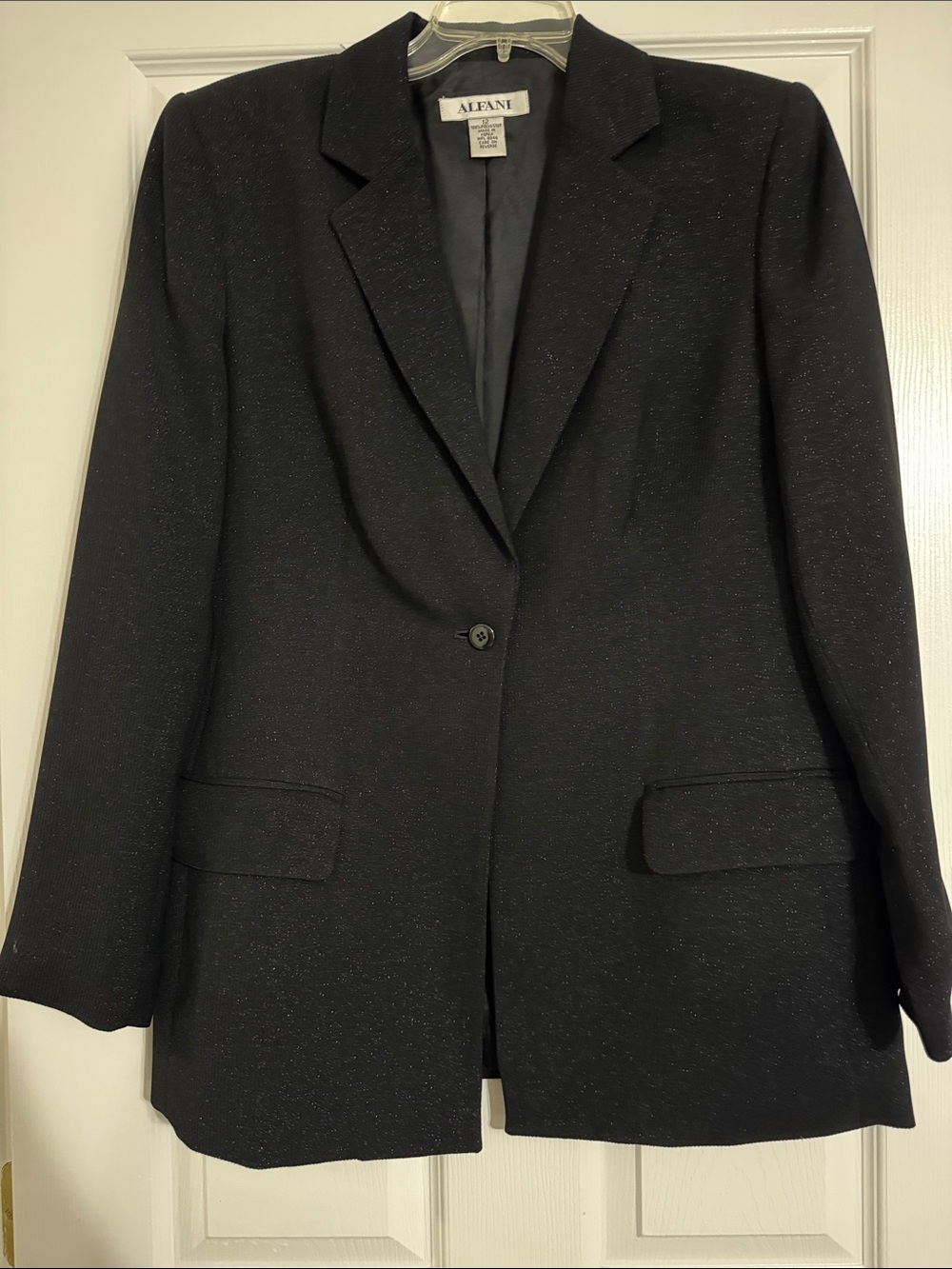 Alfani Black with silver sparkle Women’s Two-Piece Suit Blazer & Trousers - Picture 3 of 10